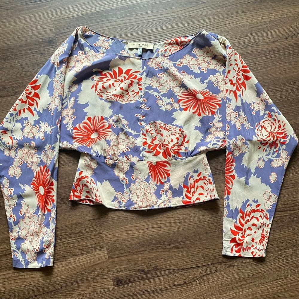 See by Chloé Paris Silk Floral top size 8